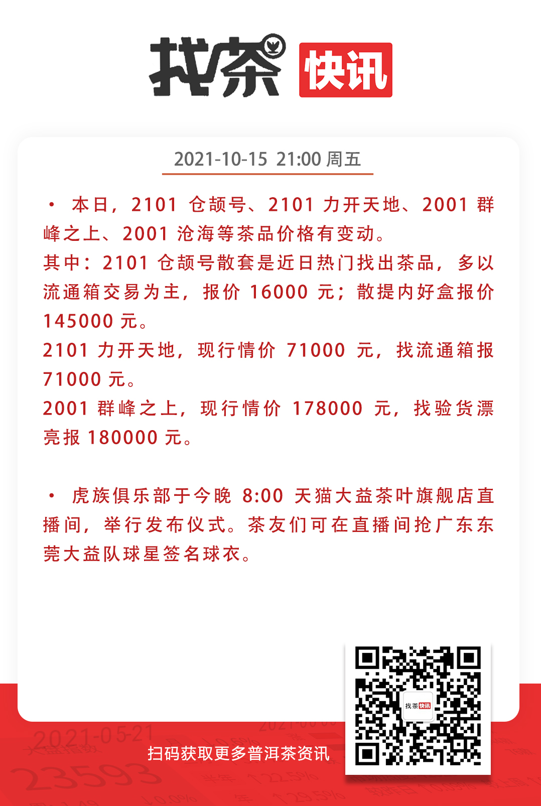 找茶行情 10月15日 虎族俱乐部举行发布仪式配图1
