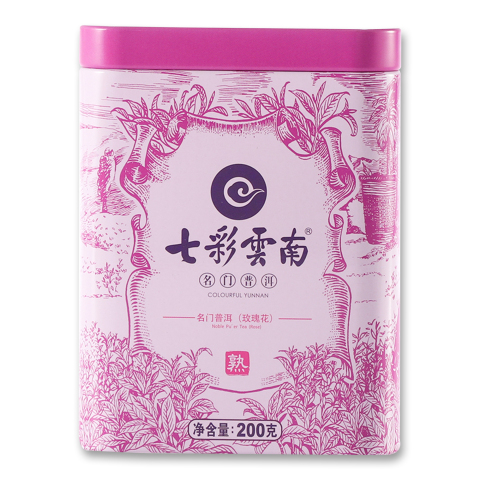 七彩云南名门普洱(玫瑰花)熟茶茶品图