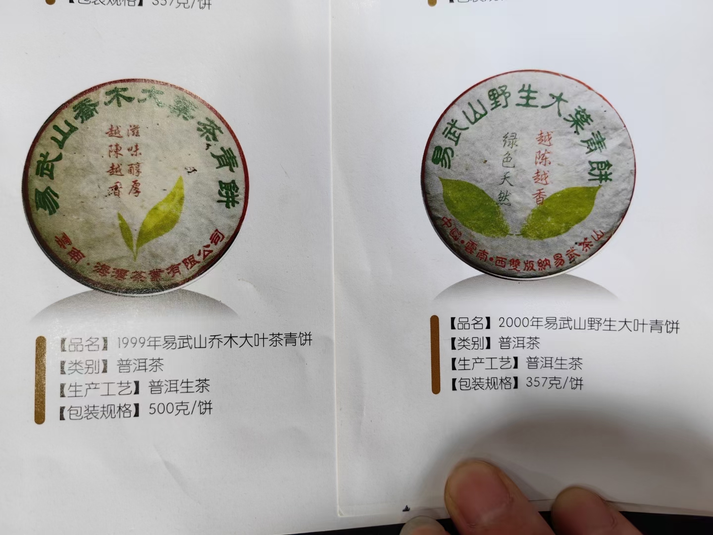 99海湾 易武大叶青饼,行内也叫一片叶 1999年海湾茶厂生产配图3