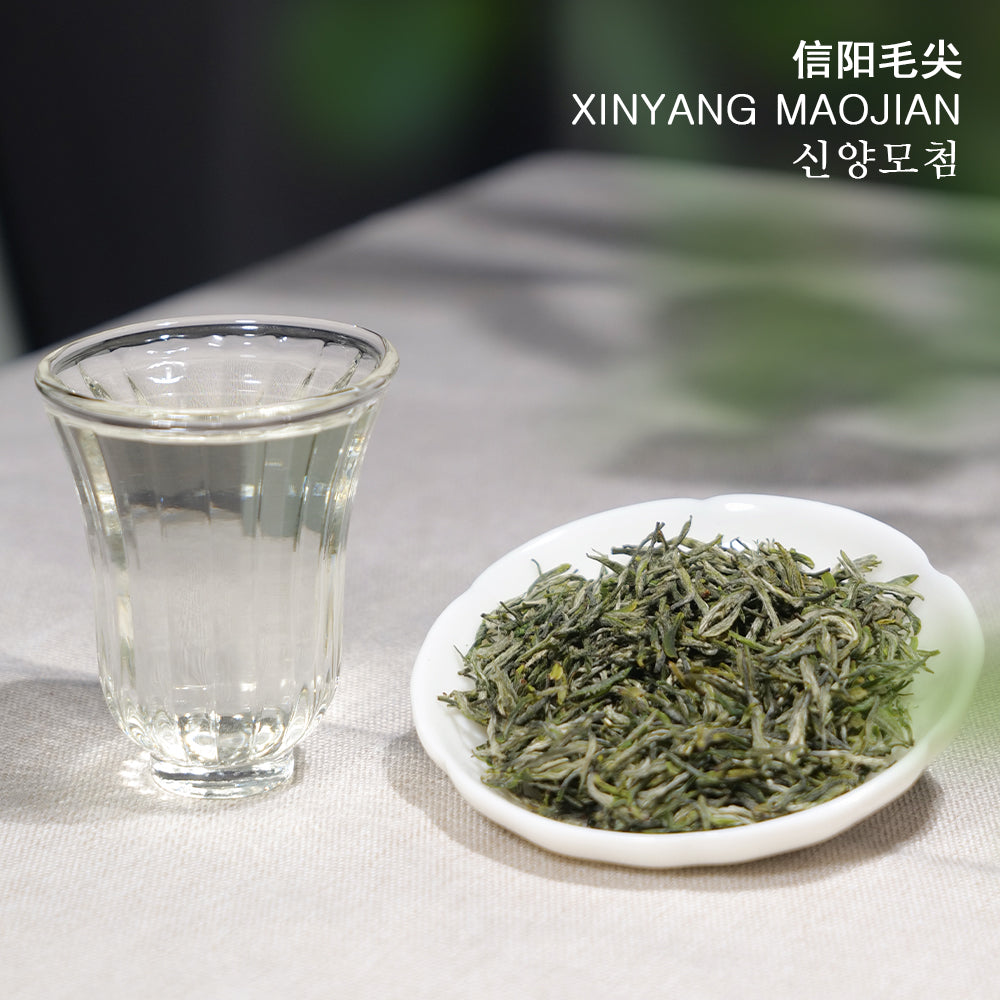 毛尖绿茶干茶与茶汤（绿茶实物对照）