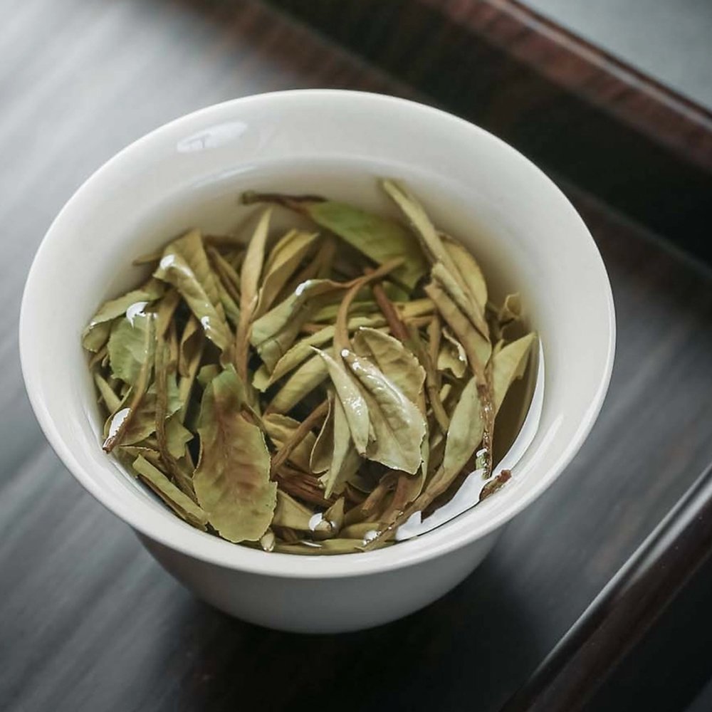 白茶叶片与茶汤